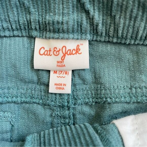 M 7/8 girls Cat and Jack Teal- Blue/Green Corduroy Skirt - Picture 5 of 7